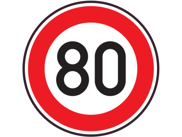 Panneau Routier B14 - Limitation de Vitesse à 80 km/h